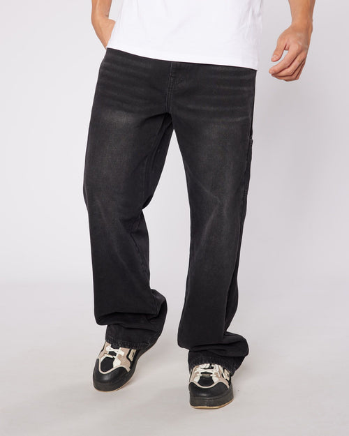 Badge Worker Jeans Black