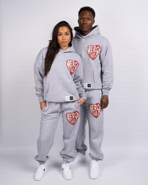 Heart Joggers Grey Marl