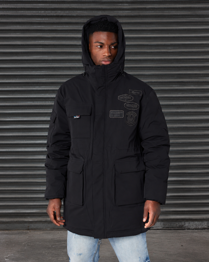 Premium OG Badge Parka Coat Black