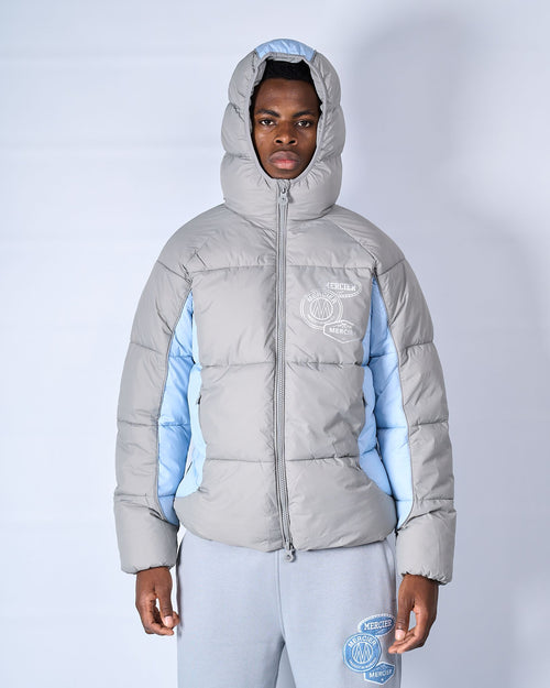 Drifter Panel Puffer Jacket Grey Blue