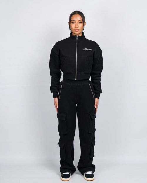 Womens Signature Jersey Track Jacket  Black