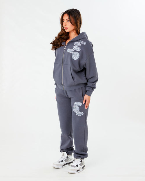 Womens Mono OG Zip Up Hoodie Irongate