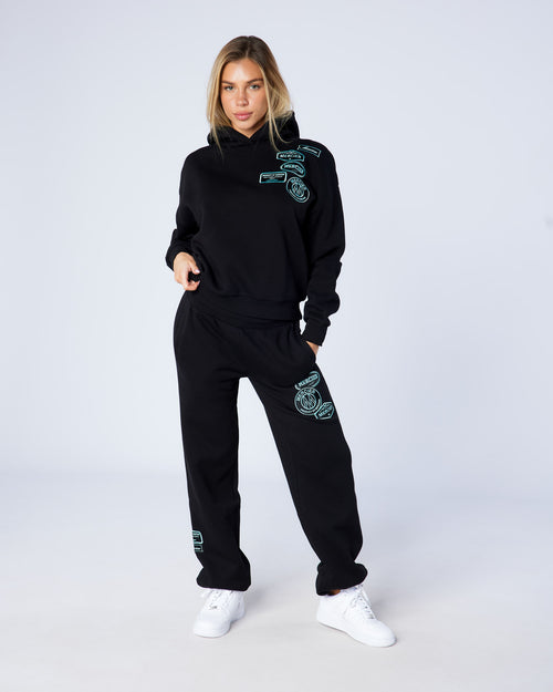 Hoodie OG le Suaitheantas Tiffany Dubh do Mhná