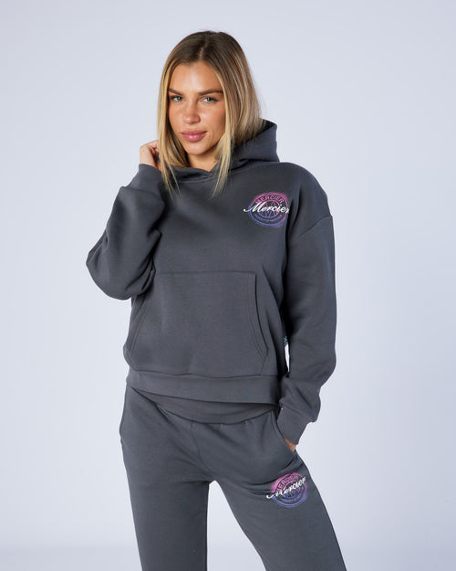 Womens Poster Hoodie Charcoal