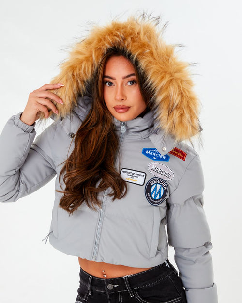 Women's Cropped OG Puffer Jacket Grey
