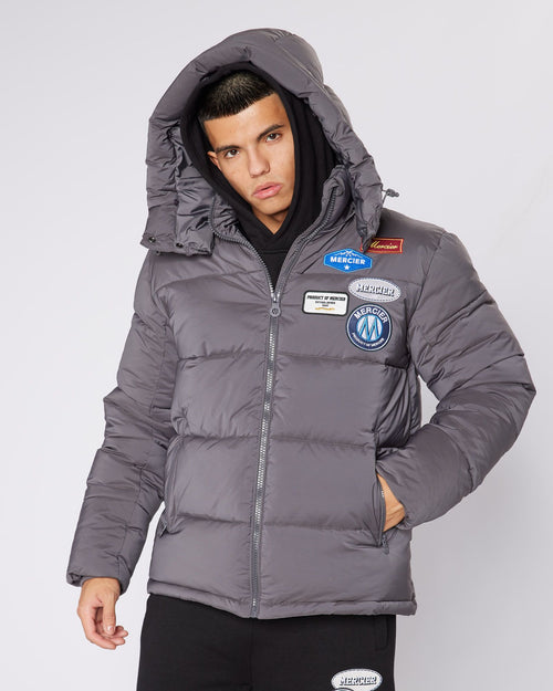 OG Badge Puffer Jacket Grey