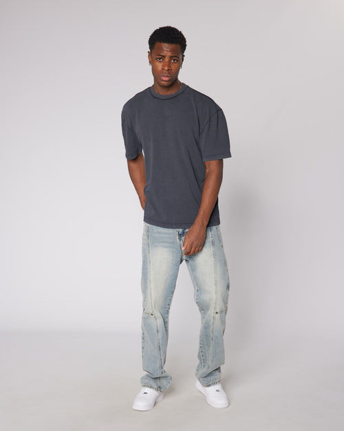 Relaxed Washed Blank Tshirt Black