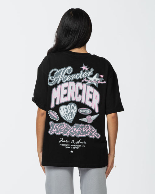 Womens Guerrilla Oversized Tee Black